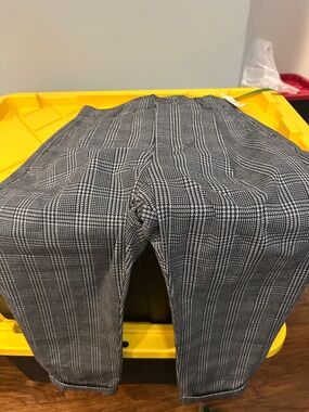 Ag Adriano Goldschmied Black & White Glen Plaid Cropped Trousers
